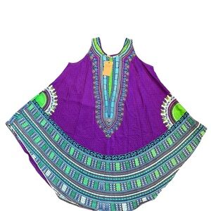 Vibrant Purple Dashiki Swim Coverup